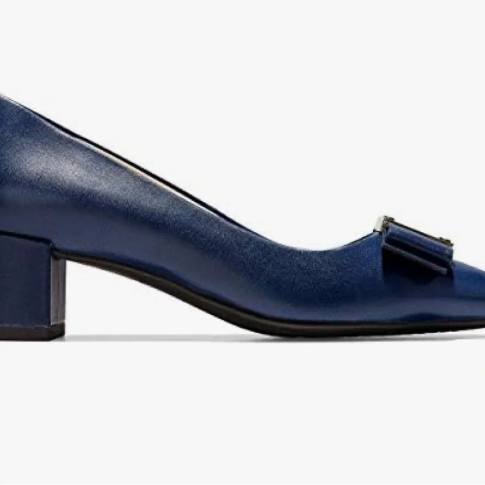 Cole Haan Women's Navy Tally/Tali Pumps with Gold Accents - Picture 10 of 10